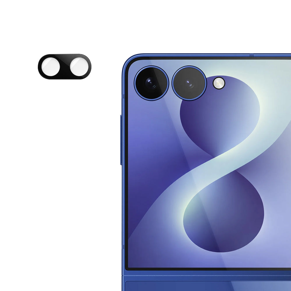 Techsuit hátlapi kamera védőfólia Samsung Galaxy Z Flip8 F776-hoz, edzett üveg, fekete