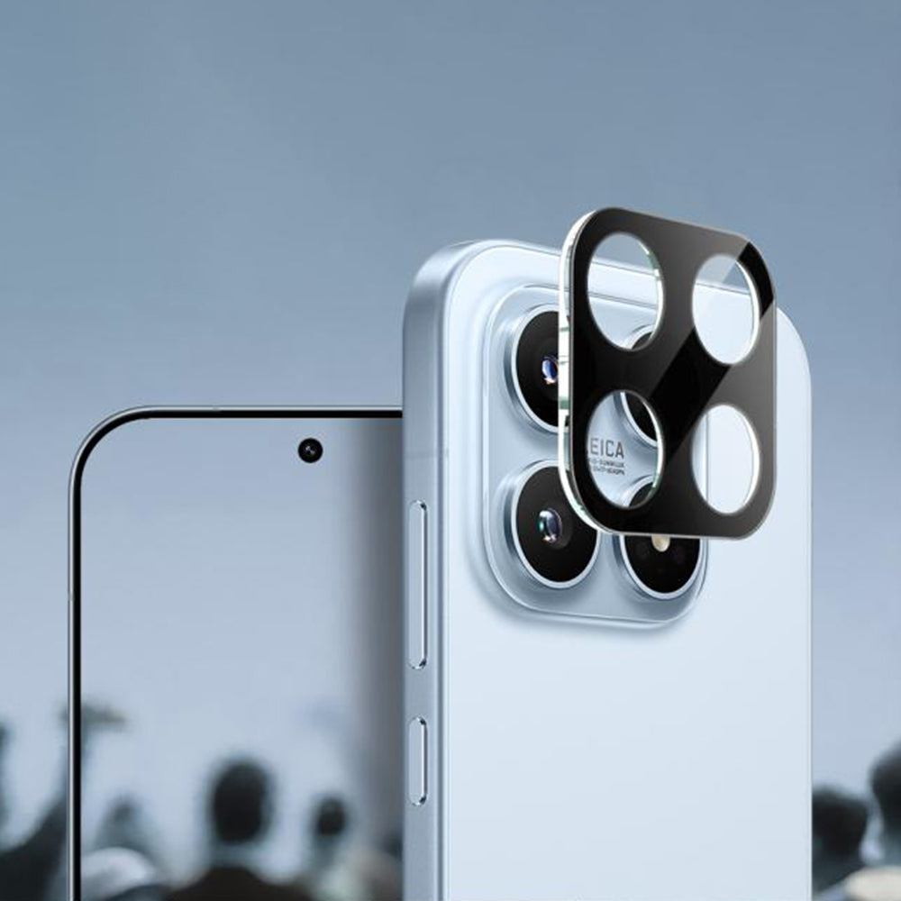 Techsuit hátsó kamera védőfólia Xiaomi 17-hez, Edzett üveg, Fekete