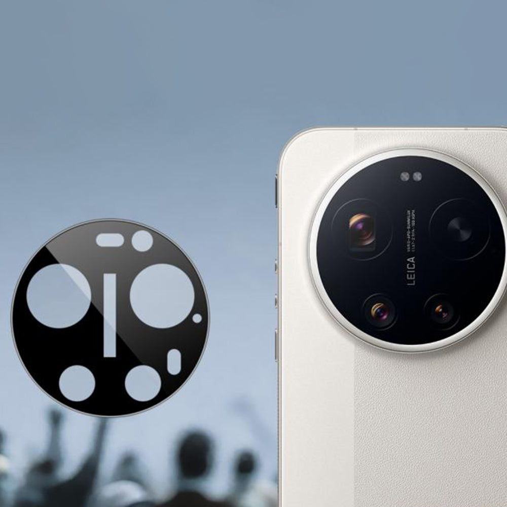 Techsuit hátsó kamera védőfólia Xiaomi 17 Ultra-hoz, Edzett üveg, Fekete