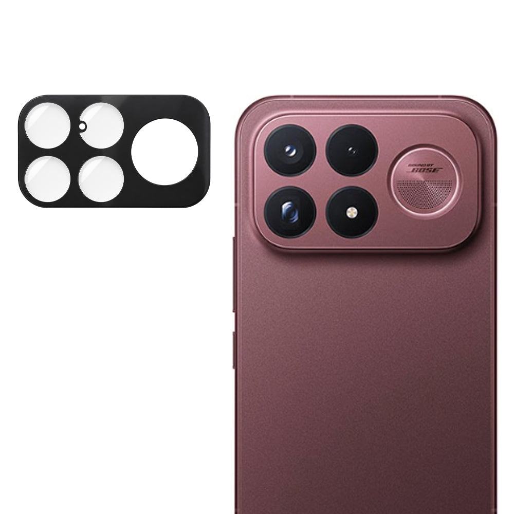 Techsuit hátlapi kameravédő fólia Xiaomi Poco F9 Ultra készülékhez, edzett üveg, fekete