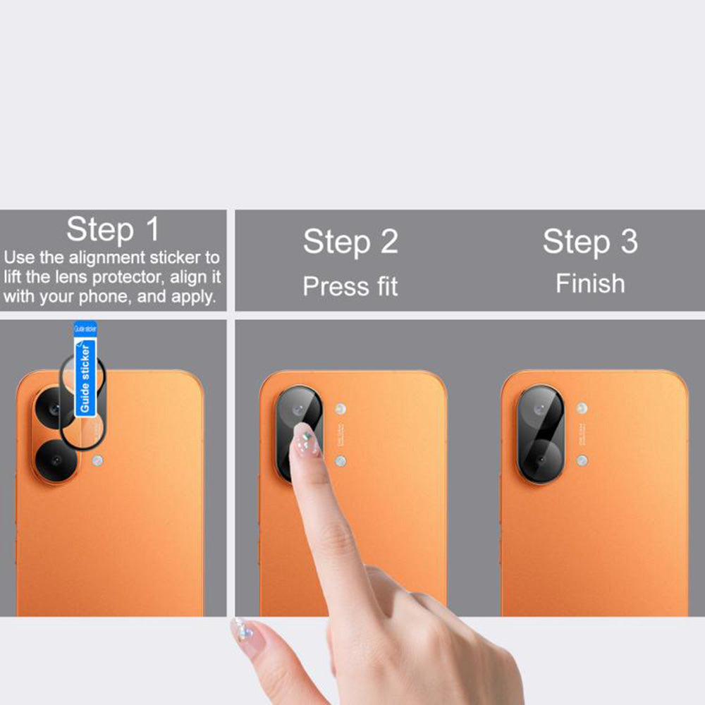 Techsuit hátsó kamera védőfólia Xiaomi Poco X8 Pro Max készülékhez, Edzett üveg, Fekete