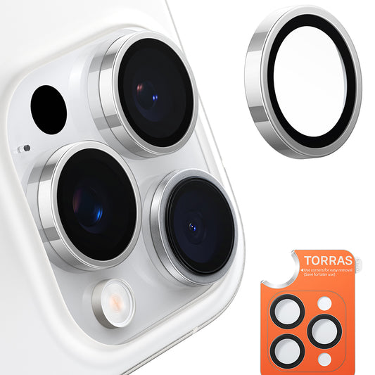 Torras Lensguard hátlapi kamera védőfólia Apple iPhone 16 Pro Max / 16 Pro készülékhez, edzett üveg, fémes szürke