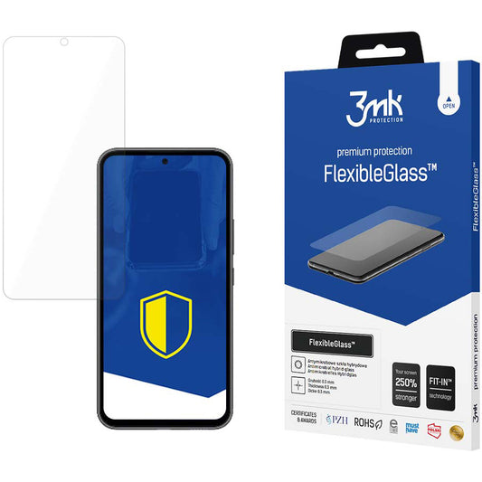 3MK FlexibleGlass védőfólia Samsung Galaxy A54 A546 készülékhez, Rugalmas Üveg, Teljes Ragasztás