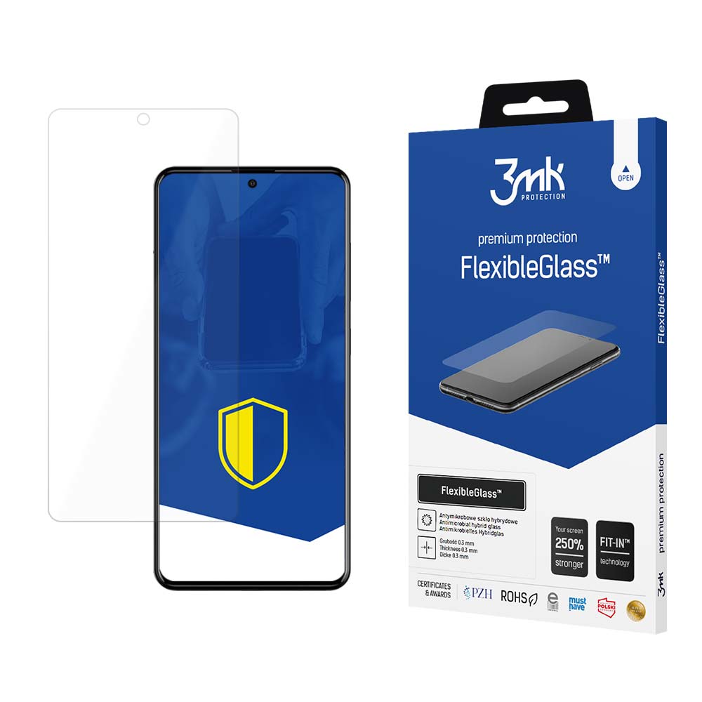 3MK FlexibleGlass képernyővédő fólia Samsung Galaxy A52s 5G A528 / A52 5G A526 / A52 A525 készülékekhez, rugalmas üveg, teljes ragasztóval