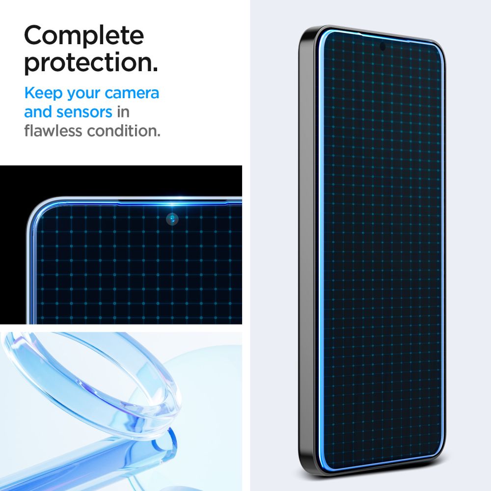 Spigen GlastR EZ FIT képernyővédő fólia Samsung Galaxy S25+ S936 / S24+ S926 készülékekhez, Edzett üveg, Teljes ragasztás, 2 darabos készlet AGL07432