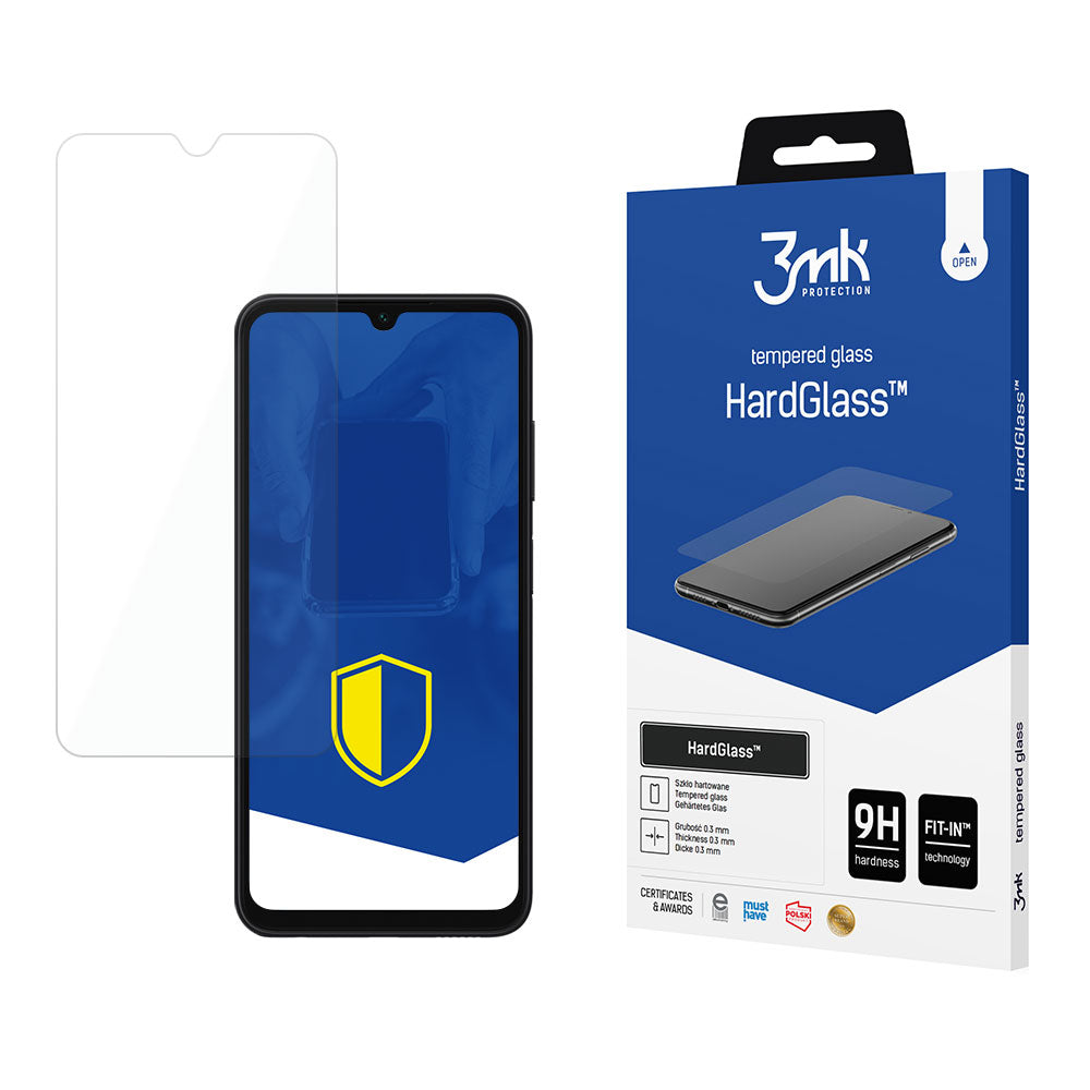 3MK HardGlass képernyővédő fólia Samsung Galaxy A05s A057 készülékhez, edzett üveg, teljes ragasztóval