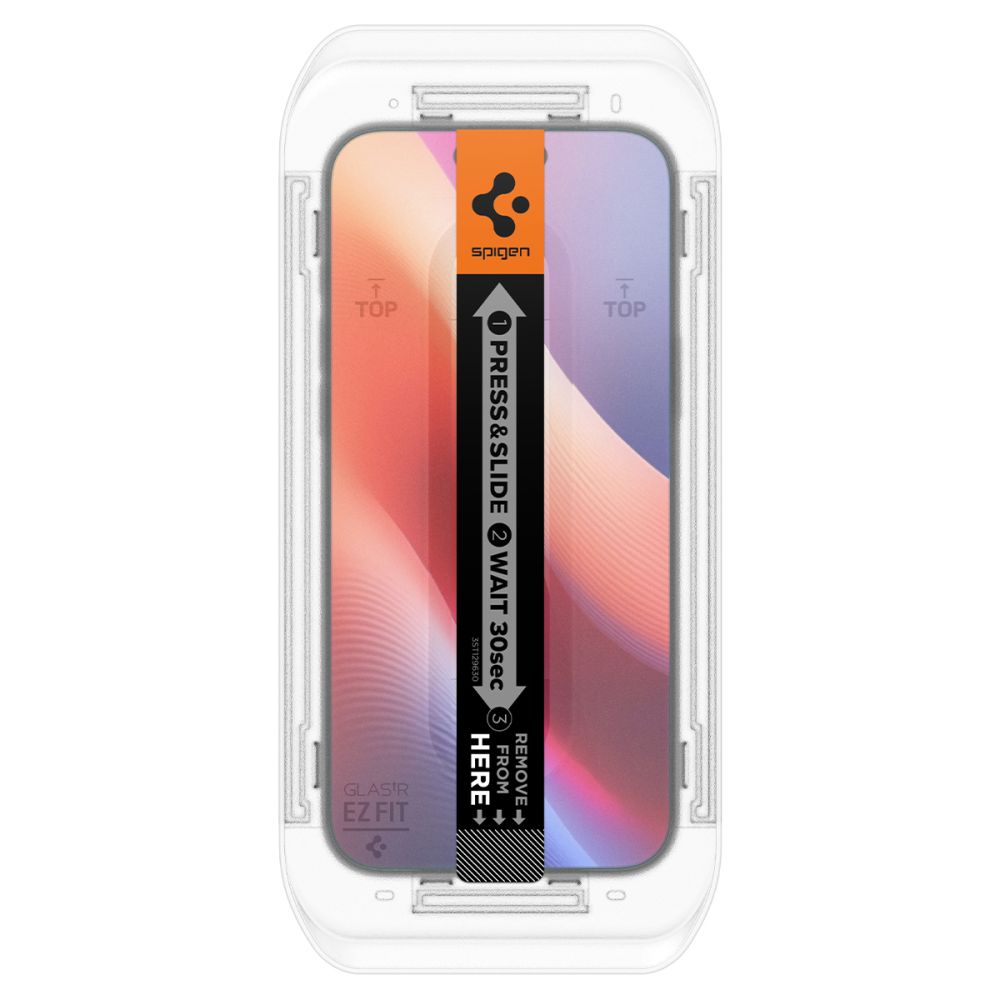 Privacy képernyővédő fólia Spigen GlastR EZ FIT Apple iPhone 17 Pro / 17 / 16 Pro készülékekhez, Edzett üveg, Teljes ragasztás, 2 darabos készlet AGL07929
