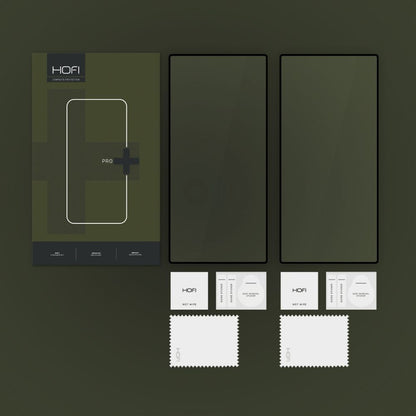 HOFI Glass PRO+ képernyővédő fólia Samsung Galaxy S25 Ultra S938-hoz, edzett üveg, teljes ragasztófelület, 2 darabos készlet, fekete