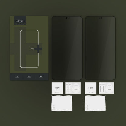 Privacy HOFI Glass PRO+ képernyővédő fólia Samsung Galaxy S25 S931-hez, Edzett üveg, Teljes ragasztó, 2 darabos készlet