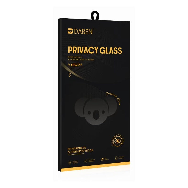 Privacy Bear képernyővédő fólia Apple iPhone 16 Pro Max-hoz, Edzett üveg, Teljes ragasztóval