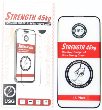 OEM Ultra Strong 45KG képernyővédő fólia Samsung Galaxy A54 A546-hoz, edzett üveg, teljes ragasztó, 2.5D, fekete
