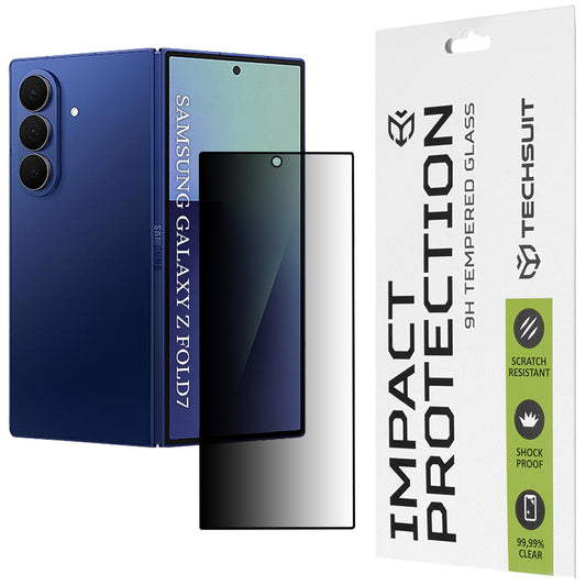 Techsuit Privacy Külső Képernyővédő fólia Samsung Galaxy Z Fold7 F966-hoz, Edzett Üveg, Teljes Ragasztó, 111D