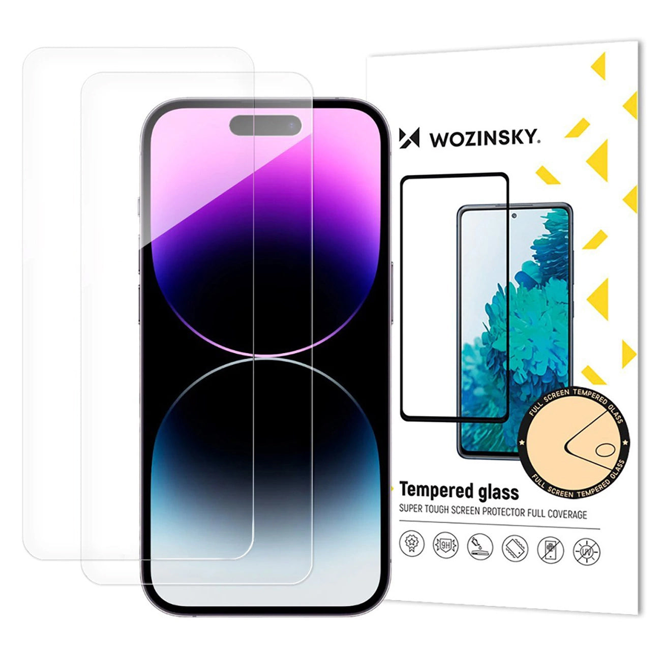 WZK képernyővédő fólia Apple iPhone 17 Air-hez, Edzett üveg, Teljes ragasztás, 2 darabos készlet