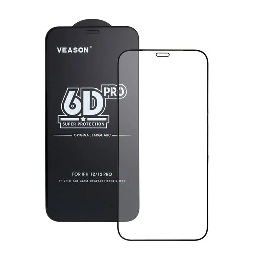 Veason PRO képernyővédő fólia Apple iPhone 17 Air-hez, Edzett üveg, Teljes ragasztó, 6D, Fekete