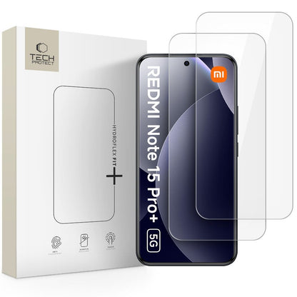 Tech-Protect Hydro Flex+ képernyővédő fólia Xiaomi Poco M8 Pro / Redmi Note 15 Pro+ 5G készülékhez, Műanyag, 2 darabos készlet