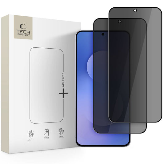 Privacy Tech-Protect Spy+ képernyővédő fólia Samsung Galaxy A57 5G / A37 5G / S25 FE készülékekhez, edzett üveg, teljes ragasztó, 2 darabos készlet