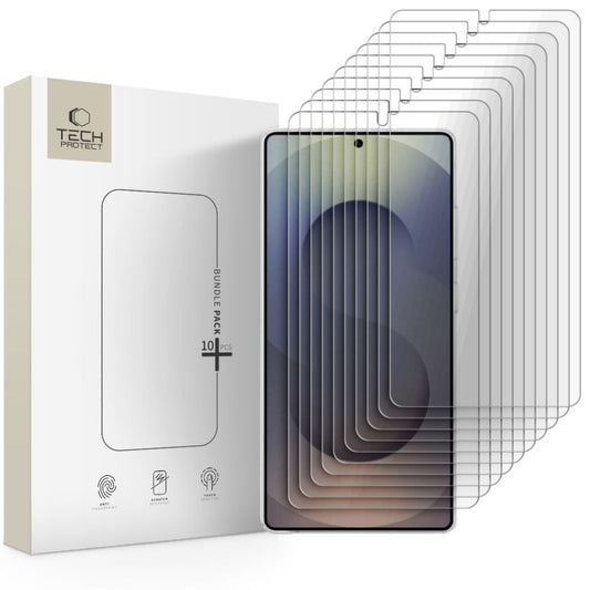Tech-Protect képernyővédő fólia Samsung Galaxy S26 Ultra S948-hoz, Edzett üveg, Teljes ragasztás, 10 darabos készlet