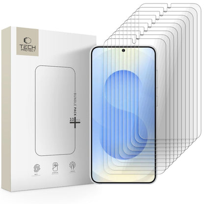 Tech-Protect képernyővédő fólia Samsung Galaxy S26 S942-hez, Edzett üveg, Teljes ragasztás, 10 darabos készlet