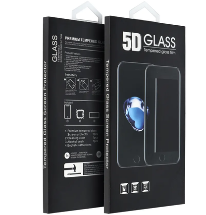 OEM képernyővédő fólia Samsung Galaxy A37 5G-hez, edzett üveg, teljes ragasztó, 5D, fekete