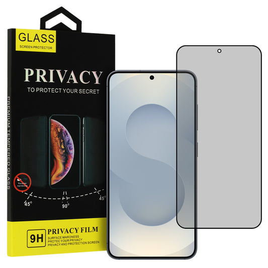 OEM Shield Screen Privacy képernyővédő fólia Samsung Galaxy S25 S931-hez, edzett üveg, teljes ragasztóval