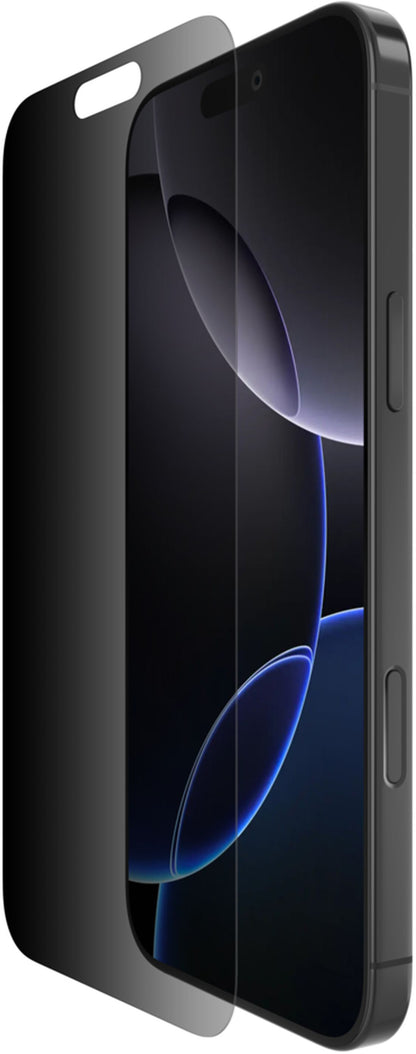Belkin ScreenForce InvisiGlass Privacy Screen Protector for Apple iPhone 16 Pro Max, Tempered Glass, Full Glue OVA170hq
