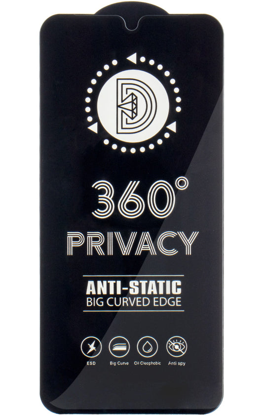 OEM 360 Privacy képernyővédő fólia Samsung Galaxy A37 5G-hez, Edzett üveg, Teljes ragasztóval