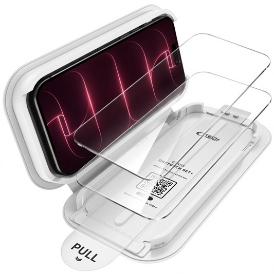 Tech-Protect OneTouch képernyővédő fólia Apple iPhone 18 Pro Max / 17 Pro Max készülékhez, edzett üveg, teljes ragasztó, 2 darabos készlet, átlátszó