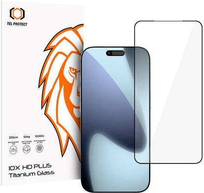 Tel Protect 10X HD Plus Titanium kijelzővédő fólia Apple iPhone 18 Pro / 17 Pro készülékhez, edzett üveg, teljes felületén ragasztott, fekete