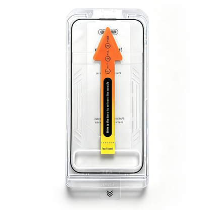 OEM Dust Free Easy Fit képernyővédő fólia Apple iPhone 18 Pro Max / 17 Pro Max készülékhez, edzett üveg, teljes felületű ragasztással, fekete