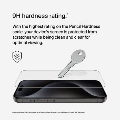 Belkin ScreenForce TemperedGlass Screen Protector for Apple iPhone 15 Pro Max, Tempered Glass, Full Glue OVA138zz