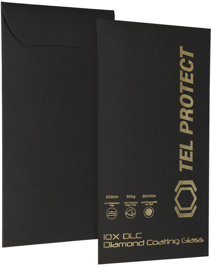 Tel Protect 10X HD DLC Diamond Coating kijelzővédő fólia Apple iPhone 18 Pro Max / 17 Pro Max készülékhez, edzett üveg, teljes felületén ragasztós, fekete