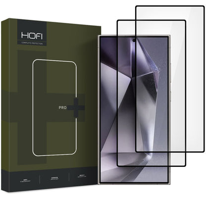HOFI Glass PRO+ képernyővédő fólia Samsung Galaxy S25 Ultra S938-hoz, edzett üveg, teljes ragasztófelület, 2 darabos készlet, fekete