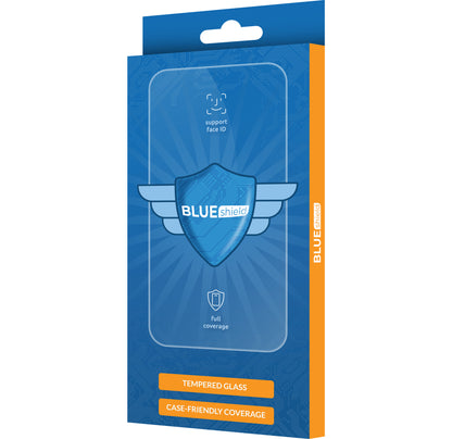 Képernyővédő fólia Blue Shield Samsung Galaxy A26 A266 / A16 5G A166 / A16 4G A165 / M16 M166 készülékekhez, Edzett üveg, Teljes ragasztás, Tokbarát, Fekete