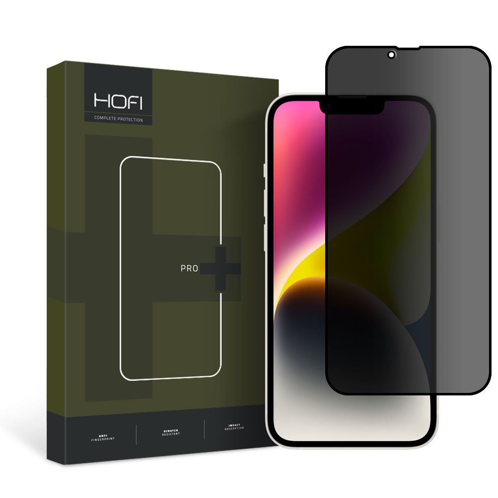 HOFI PRO+ Privacy képernyővédő fólia Apple iPhone 14 Plus / 13 Pro Max készülékhez, edzett üveg, teljes ragasztóval