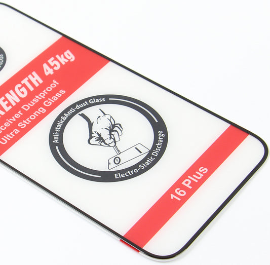 OEM Ultra Strong 45KG képernyővédő fólia Samsung Galaxy A54 A546-hoz, edzett üveg, teljes ragasztó, 2.5D, fekete