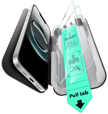 ESR Ultrafit képernyővédő fólia Apple iPhone 17e / 16e / 14 / 13 Pro készülékekhez, Edzett üveg, Teljes ragasztás, 2 darabos készlet