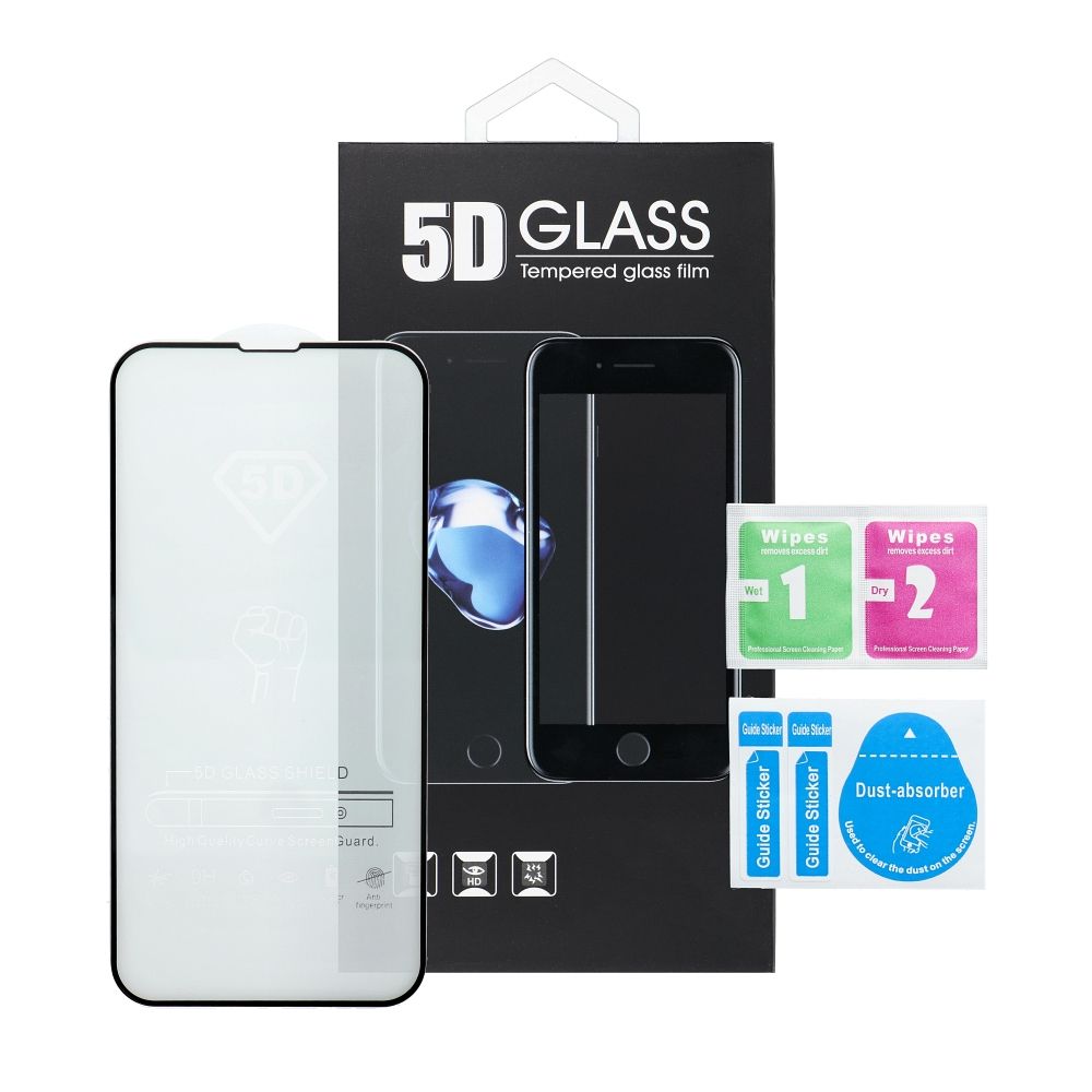 OEM Screen Protector Film for Xiaomi Redmi Note 14S, Tempered Glass, Full Glue, 5D, Black