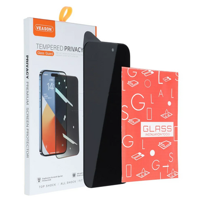 Veason Privacy képernyővédő fólia Apple iPhone 12 / 12 Pro készülékhez, edzett üveg, teljes ragasztó, 6D