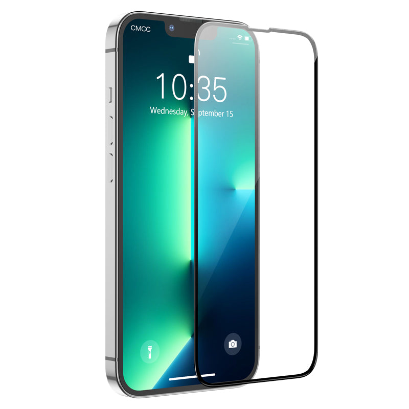 HOCO G16 védőfólia Apple iPhone 14 Plus / 13 Pro Max készülékhez, Edzett üveg, Teljes ragasztás, 5D, Fekete