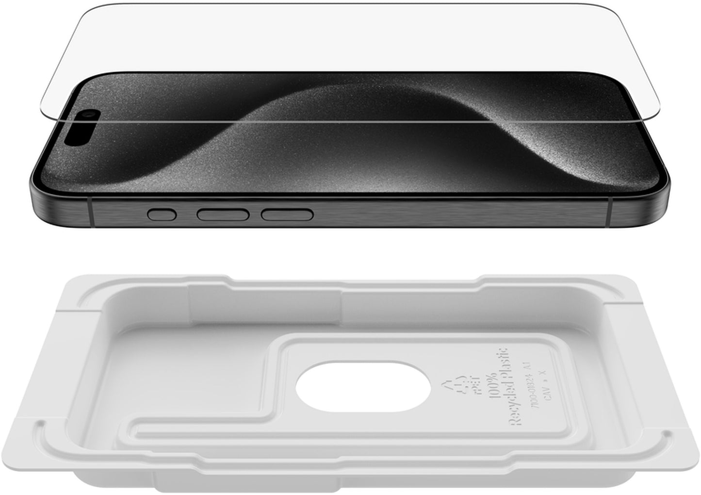 Belkin ScreenForce TemperedGlass Screen Protector for Apple iPhone 15 Pro Max, Tempered Glass, Full Glue OVA138zz