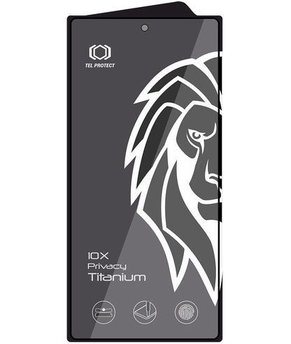 Tel Protect 10X Plus Titanium Privacy Screen Protector for Samsung Galaxy S25 Ultra S938, Tempered Glass, Full Glue