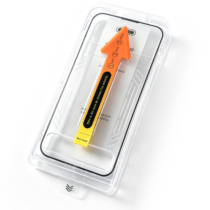 OEM Dust Free Easy Fit képernyővédő fólia Apple iPhone 15 Pro készülékhez, edzett üveg, teljes felületű ragasztóréteg, fekete