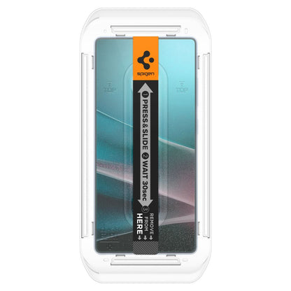 Spigen GlastR EZ FIT HD képernyővédő fólia Samsung Galaxy S25 Ultra S938 készülékhez, Edzett üveg, Teljes ragasztás, 2 darabos készlet AGL09082