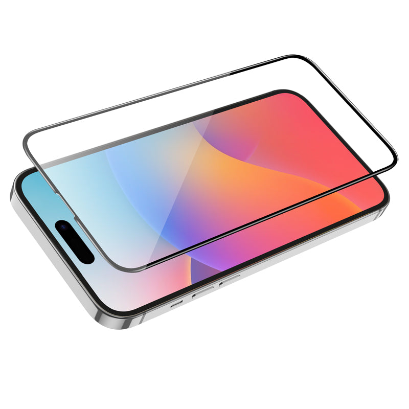 HOCO G16 védőfólia Apple iPhone 15 Pro Max készülékhez, Edzett üveg, Teljes ragasztás, 5D, Fekete