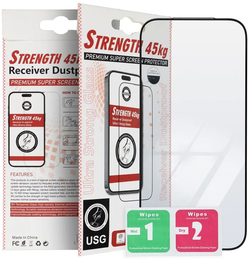 OEM Ultra Strong 45KG Screen Protector for Apple iPhone 11, Tempered Glass, Full Glue, 2.5D, Black