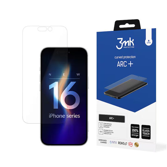 3MK ARC+ képernyővédő fólia Apple iPhone 16 Pro-hoz, műanyag