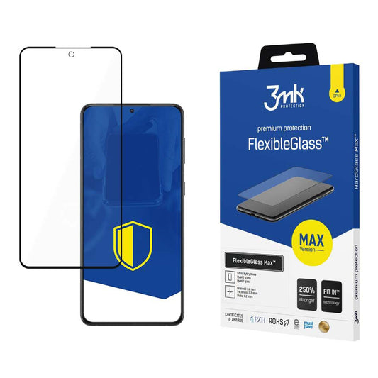 3MK FlexibleGlass Max képernyővédő fólia Samsung Galaxy S24 S921 készülékhez, rugalmas üveg, teljes ragasztó, fekete