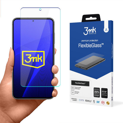 3MK FlexibleGlass képernyővédő fólia Samsung Galaxy S23 S911 készülékhez, rugalmas üveg, teljes ragasztóval