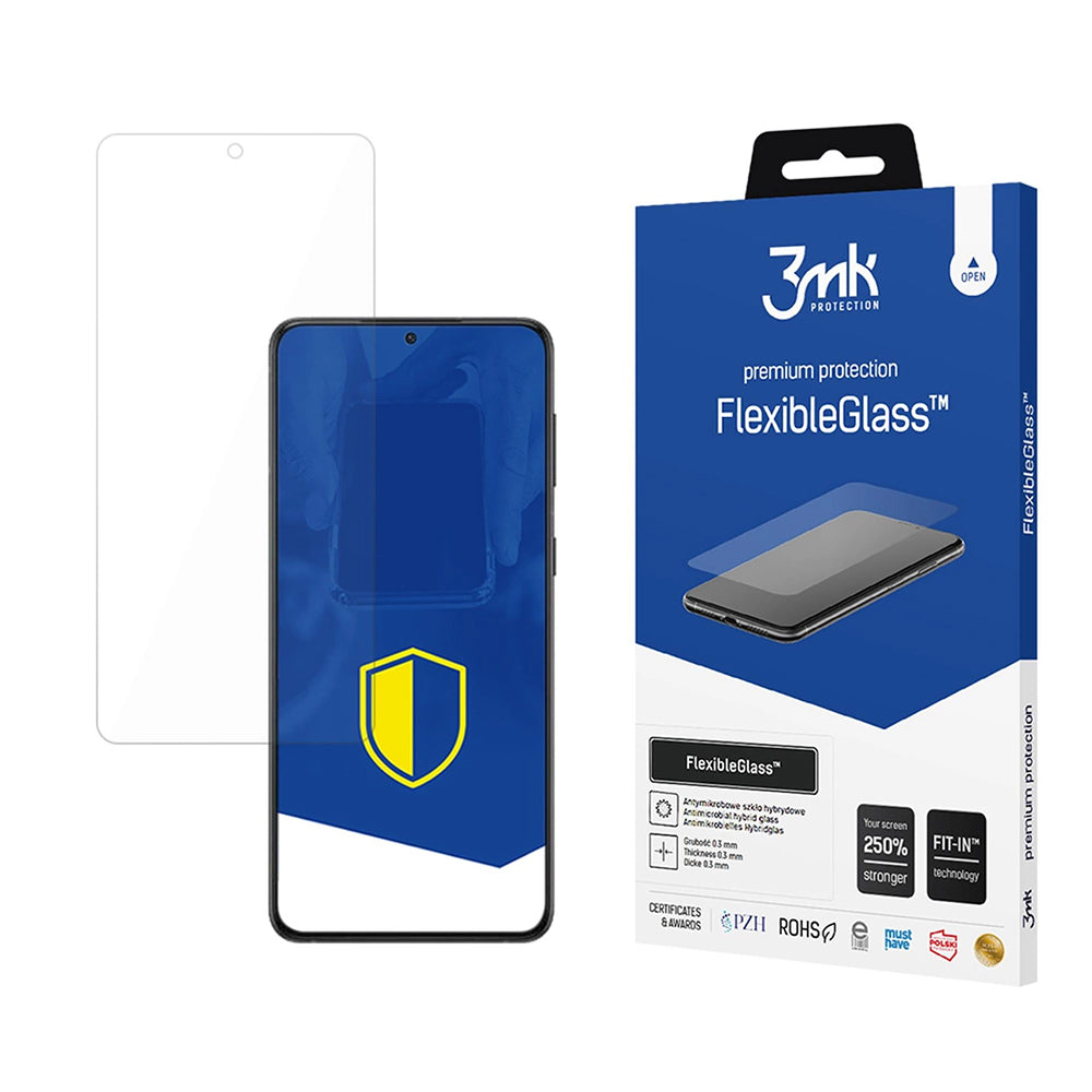 3MK FlexibleGlass képernyővédő fólia Samsung Galaxy S24 FE S721 készülékhez, rugalmas üveg, teljes ragasztóval