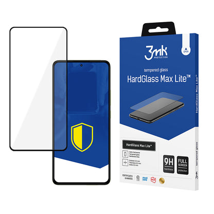 3MK HardGlass Max Lite képernyővédő fólia Xiaomi Redmi Note 14 Pro 4G / Note 14 Pro+ 5G készülékhez, edzett üveg, teljes ragasztó, fekete